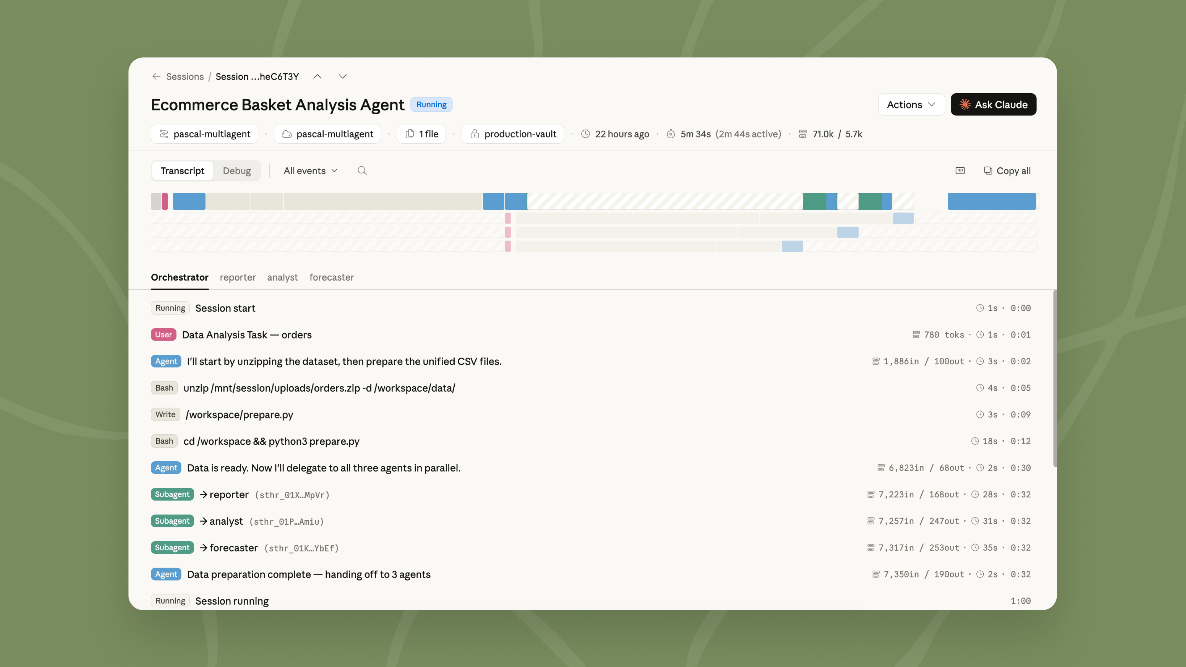 Managed Agents Sessions UI